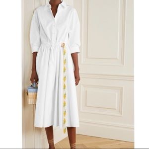 Tory Burch Belted Grosgrain Cotton Poplin Shirtdress